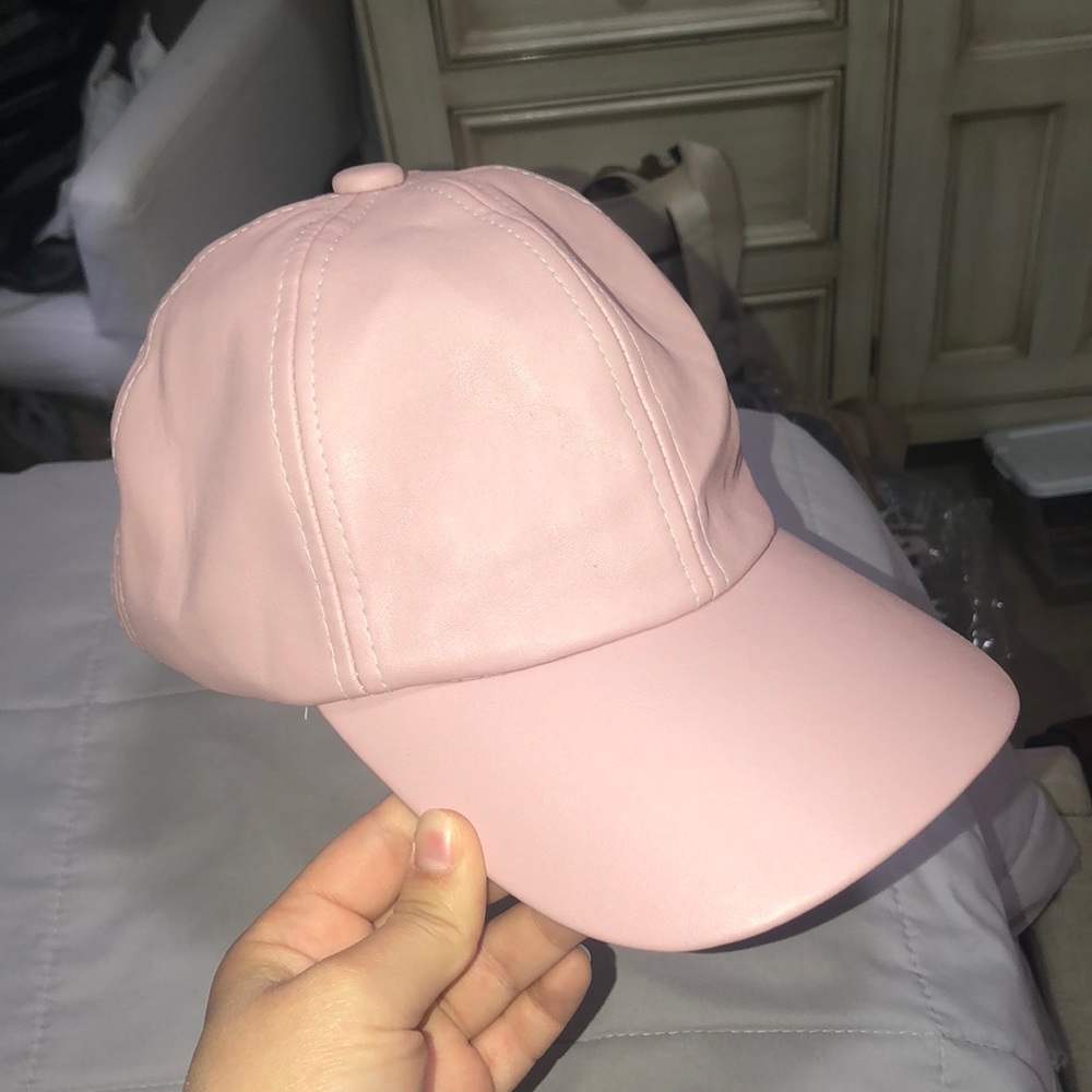Faux Leather Blush Pink Dad Hat || FASHION NOVA